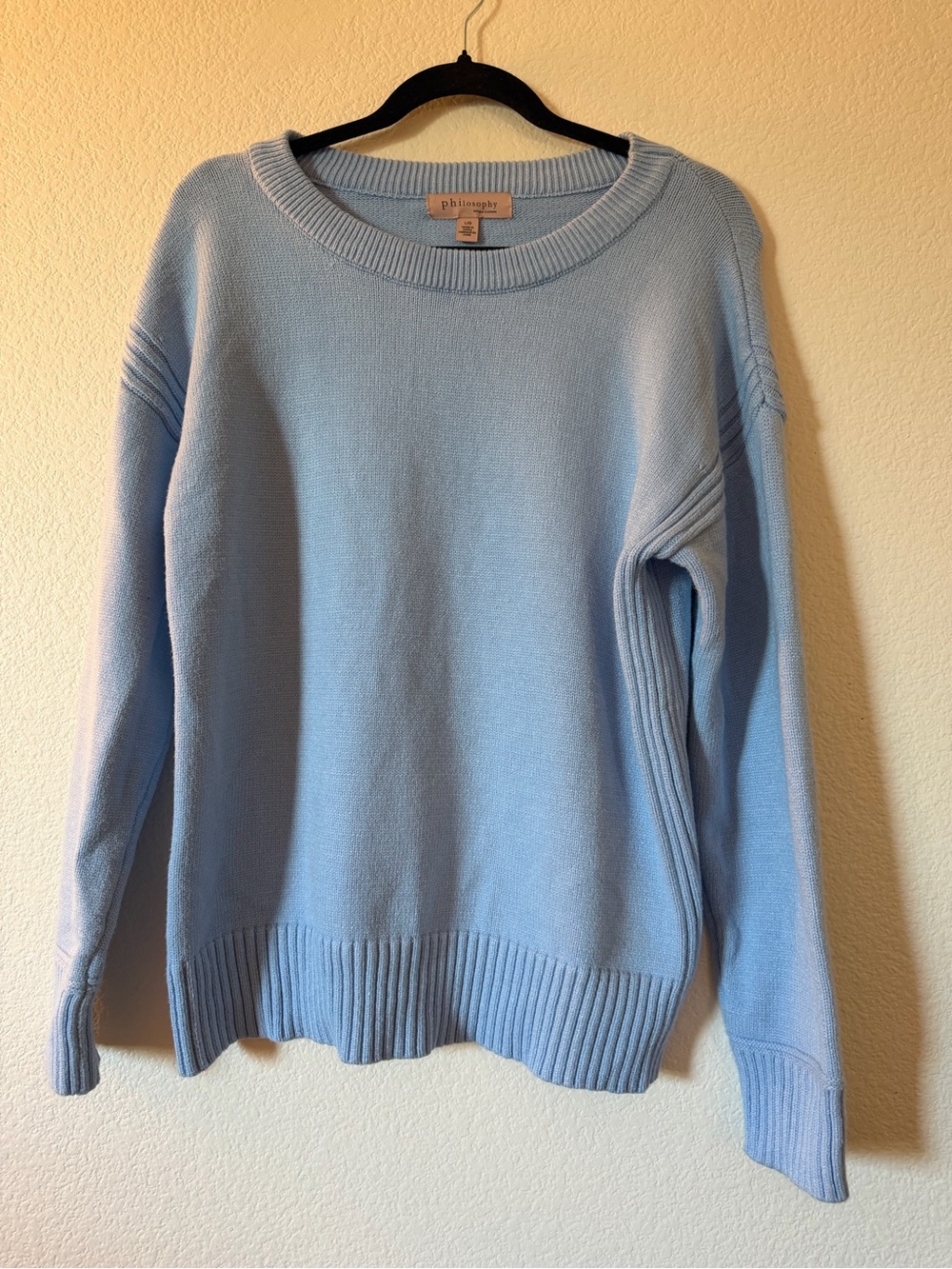 Philosophy Women’s Powder Blue Knit Crewneck Sweater Size L